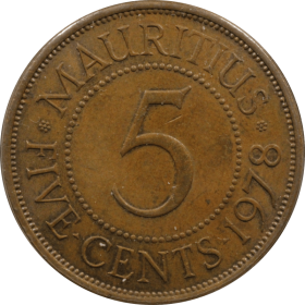 5 centow 1978 mauritius a